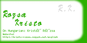 rozsa kristo business card