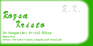 rozsa kristo business card